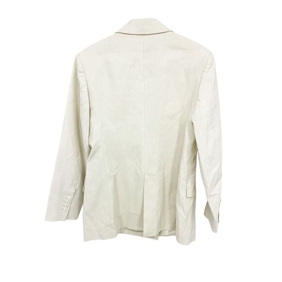 Massimo Dutti Limited Edition Double Breasted Beige Linen Blazer Size 8 NWT - Picture 10 of 14